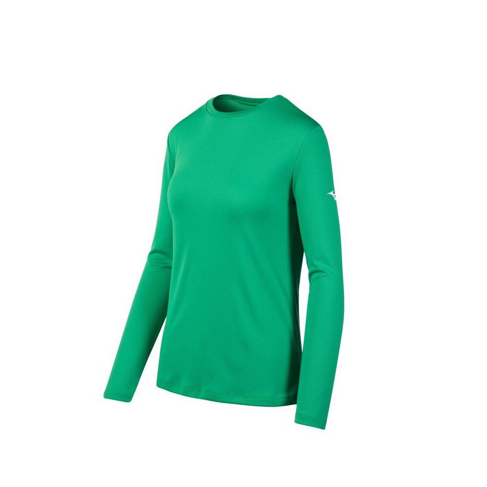 Maglietta Mizuno Long Sleeve Donna - Verdi - 04153-UKRF